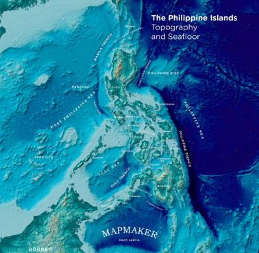 Topograficzna mapa Morza Filipińskiego