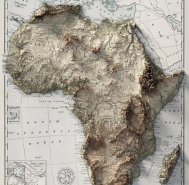 Topograficzna mapa Afryki