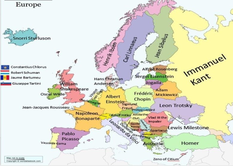 Najsławniejsza osoba z każdego  europejskiego kraju