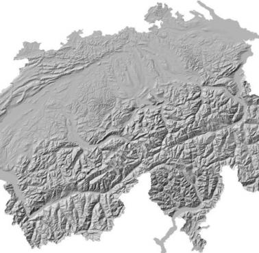 Hipsometryczna mapa Szwajcarii