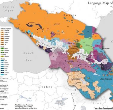 Mapa etniczno-językowa Kaukazu