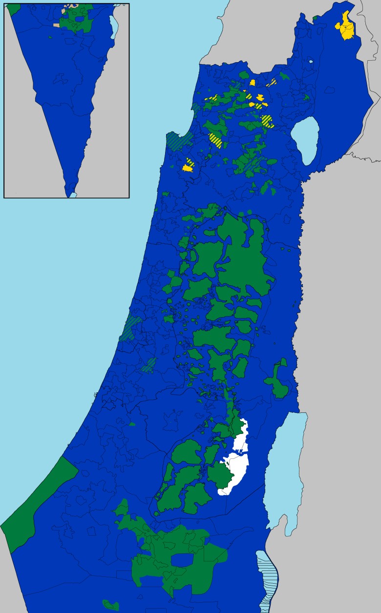 Mapa etniczna Izraela i Palestyny