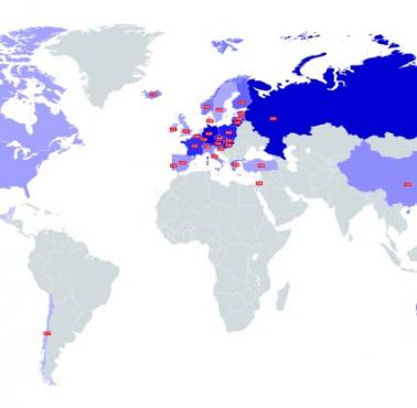 Kraje OECD według liczby łóżek szpitalnych na 1000 osób, data badania nieznana