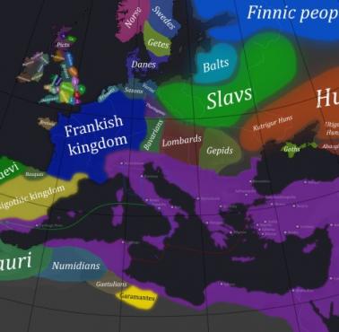 Europa w czasach Justyniana, 555 rok n.e.