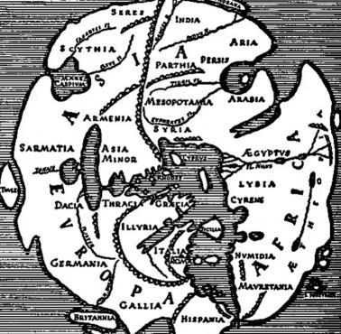 Rzymska mapa świata Orbis Terrarum, narysowany przez Erwina Raisza