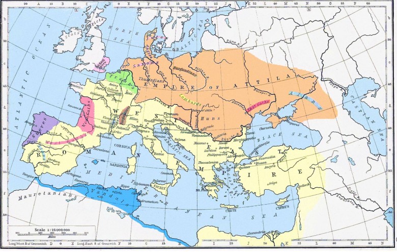 Imperium Attyli Hunów kontra Cesarstwo Rzymskie, 450 rok n.e.