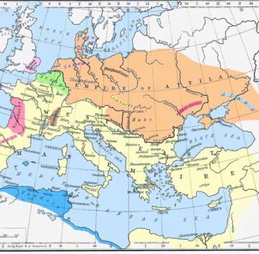 Imperium Attyli Hunów kontra Cesarstwo Rzymskie, 450 rok n.e.