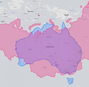 Rzeczywisty rozmiar Rosji w porównaniu do Australii