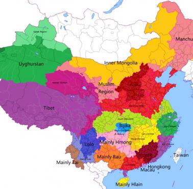Etnolingwistyczna mapa Chin
