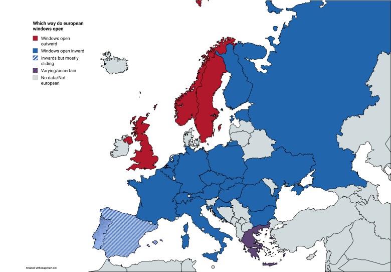W którą stronę otwierają się okna w Europie