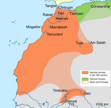 Mapa Maroka w XVIII wieku