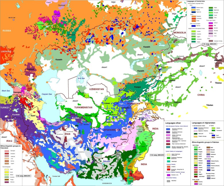 Mapa etniczna Azji Środkowej