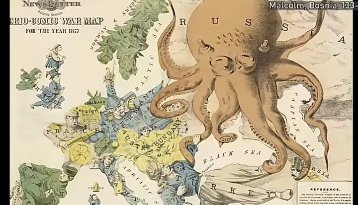 Brytyjski plakat propagandowy przeciwko Rosji z 1877 roku