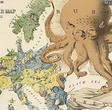 Brytyjski plakat propagandowy przeciwko Rosji z 1877 roku