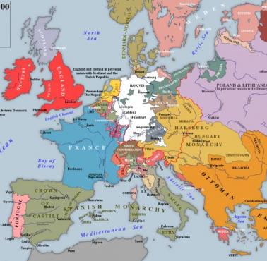 Europa na początku XVIII wieku