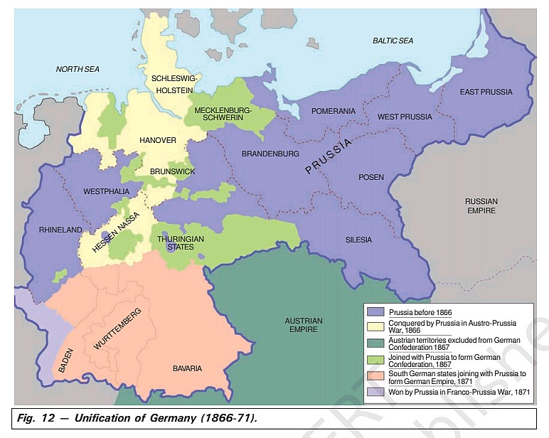 Podporządkowanie niemieckich księstw przez Prusy, 1866-71, powstanie II Rzeszy