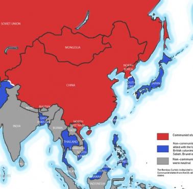 Bloki w Azji w 1959 roku (azjatycka żelazna kurtyna)
