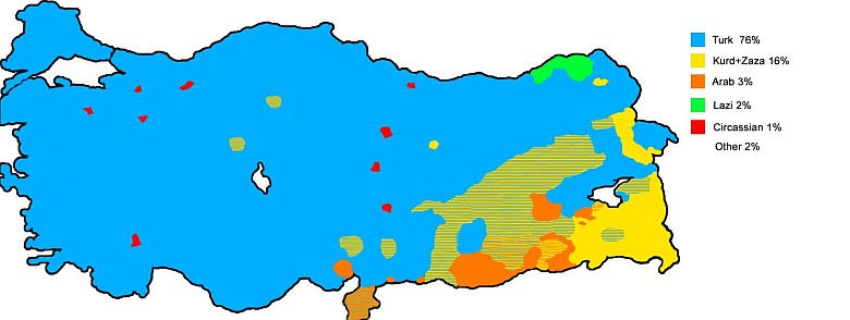 Mapa etniczna Turcji
