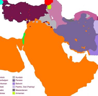Dominujące języki na Bliskim Wschodzie