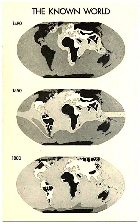 Znany świat w 1490, 1550, 1800