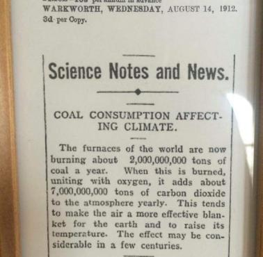 Artykuł z 1912 roku o zmianach klimatu (eng)