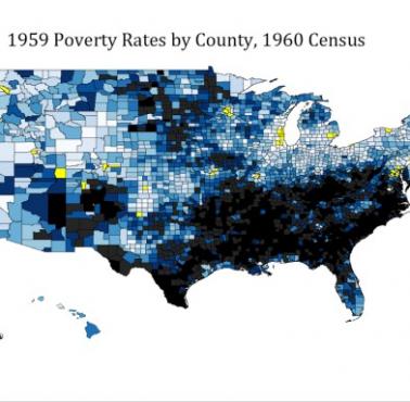 Poziom ubóstwo w USA w 1959 roku według hrabstwa