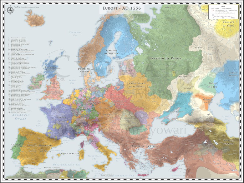 Mapa Europy z 1556 roku