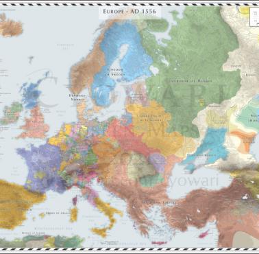 Mapa Europy z 1556 roku