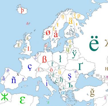 Języki Europy reprezentowane pojedynczą literą