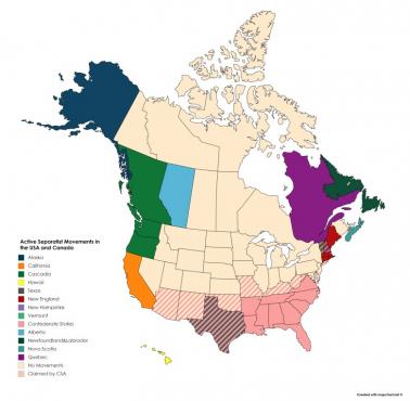 Aktywne ruchy separatystyczne w Stanach Zjednoczonych i Kanadzie
