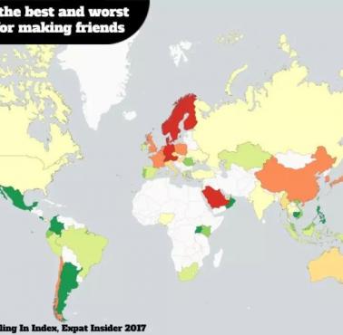 Najlepsze i najgorsze kraje do zawierania znajomości