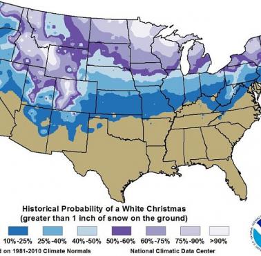 Prawdopodobieństwo Świąt w USA w zimowej aurze