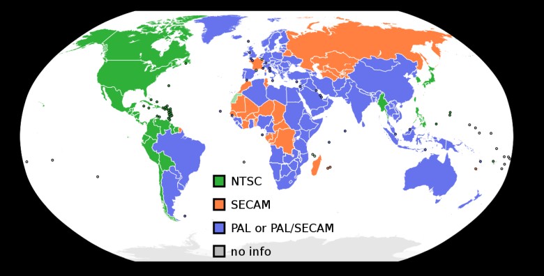 Użytkownicy oficjalnych standardów telewizji analogowej (NTSC, PAL i SECAM)