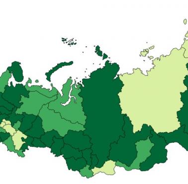 Procent etnicznych Rosjan w regionach