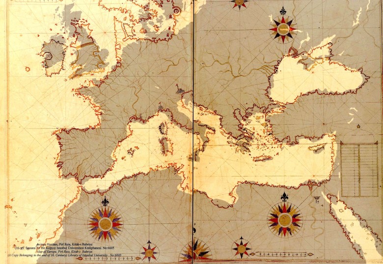 Arabska mapa z XVI wieku i aktualna mapa Europy