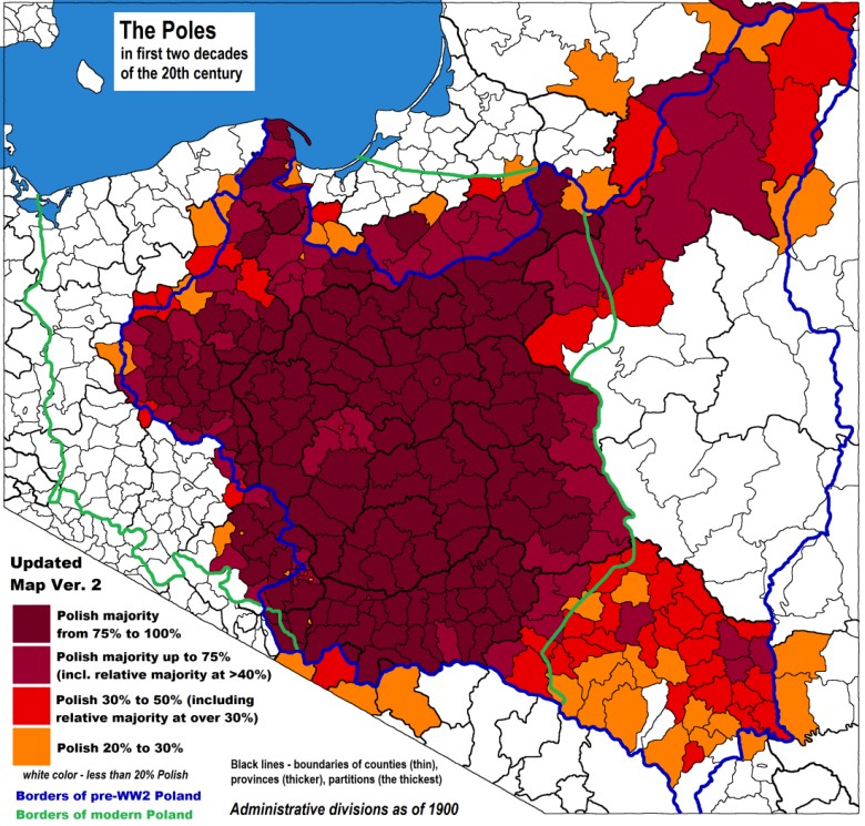 Etniczni Polacy na początku XX wieku