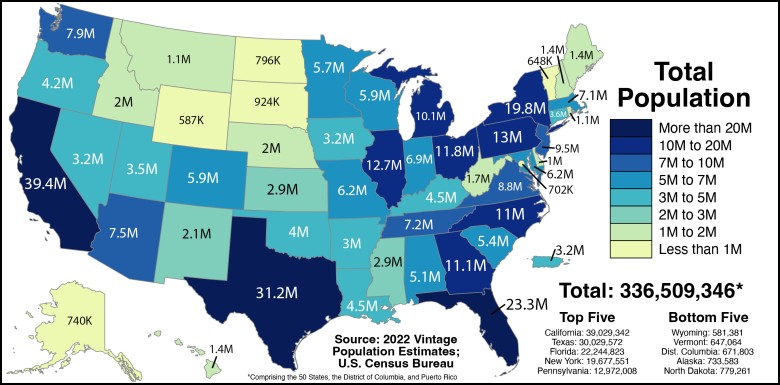 Populacja USA na milę kwadratową