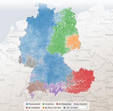 Jak nazywa się "naleśnik" w różnych regionach Niemiec