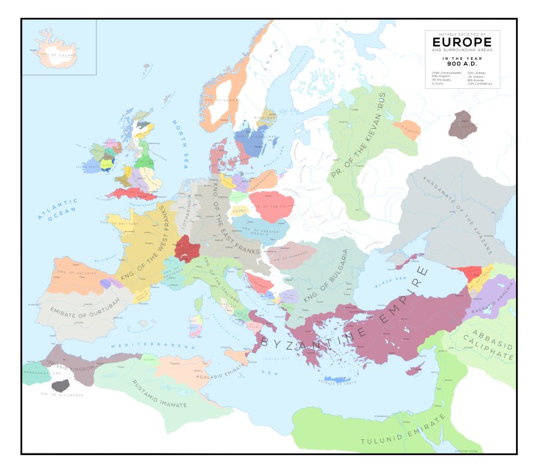Mapa Europy z 900 roku