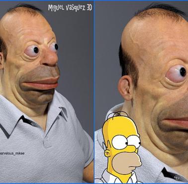 Jakby wyglądał Homer Simpson w prawdziwym życiu? (render 3d)