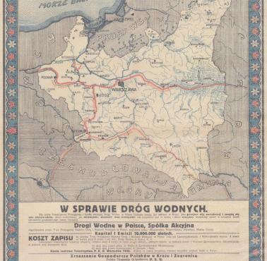 Mapa dróg wodnych II Rzeczypospolitej, 1918-1939