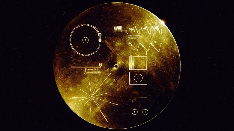 Strona z symbolami płyty, która znalazła się na pokładzie dwóch sond Voyager 1 i 2