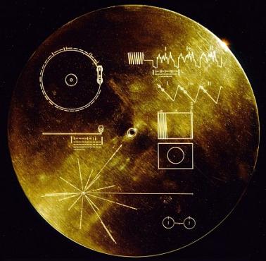 Strona z symbolami płyty, która znalazła się na pokładzie dwóch sond Voyager 1 i 2