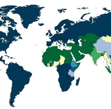 Różnica między chrześcijaństwem a islamem według kraju (%, 2018)