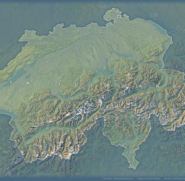 Reliefowa mapa Szwajcarii