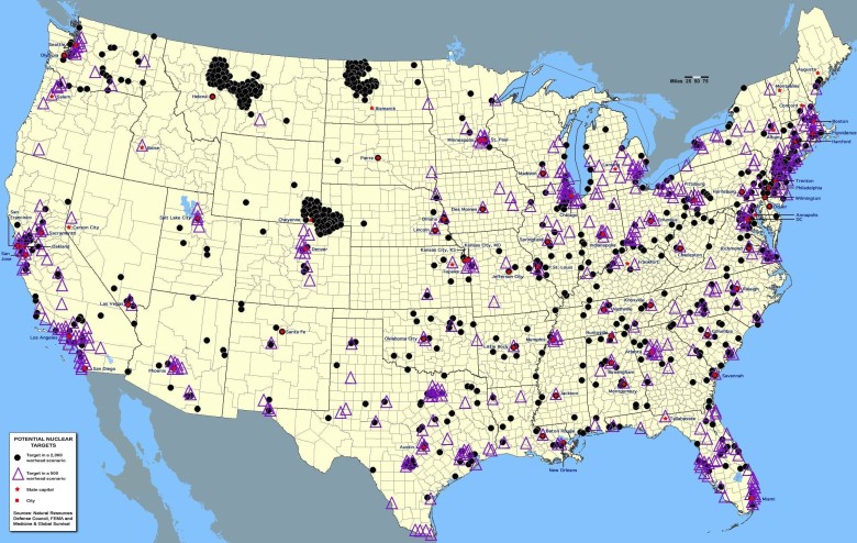 Potencjalne cele w USA dla atomowych pocisków rakietowych