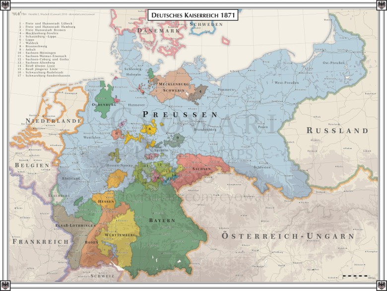 II Rzesza niemiecka utworzona przez Prusy w 1871 roku
