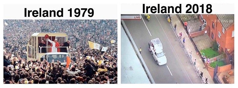 Jedno zdjęcie warte tysiąc słów - wizyty papieży, Irlandia 1979-2018