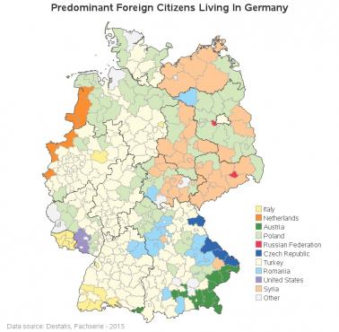 Dominujący obcokrajowcy w Niemczech, 2015