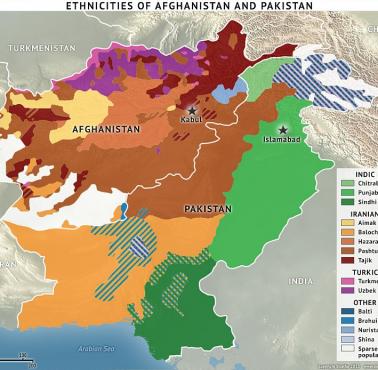 Mapa etniczna Pakistanu i Afganistanu